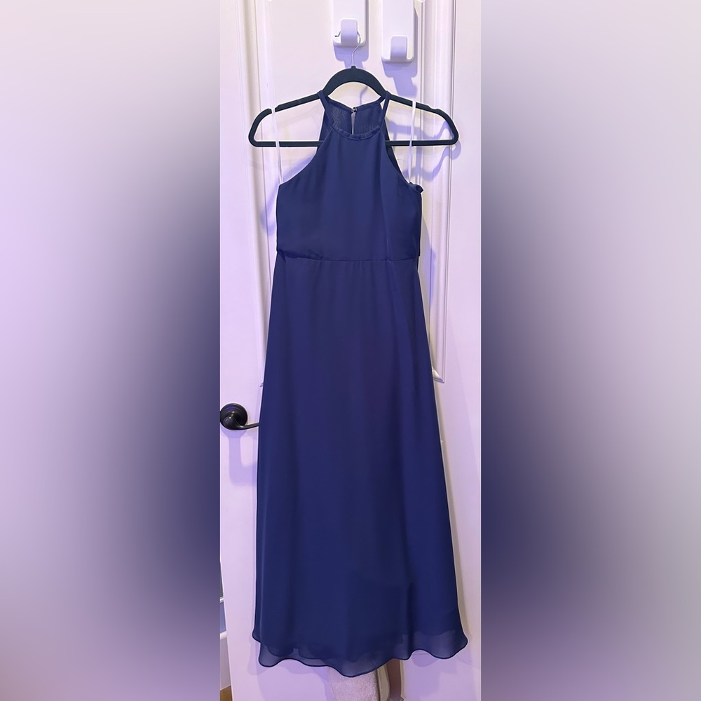 JJ’s house navy bridesmaids dress